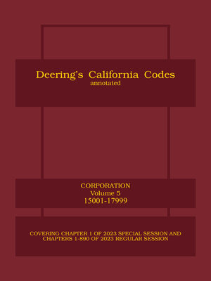 cover image of Deering's California Corporations Code Annotated